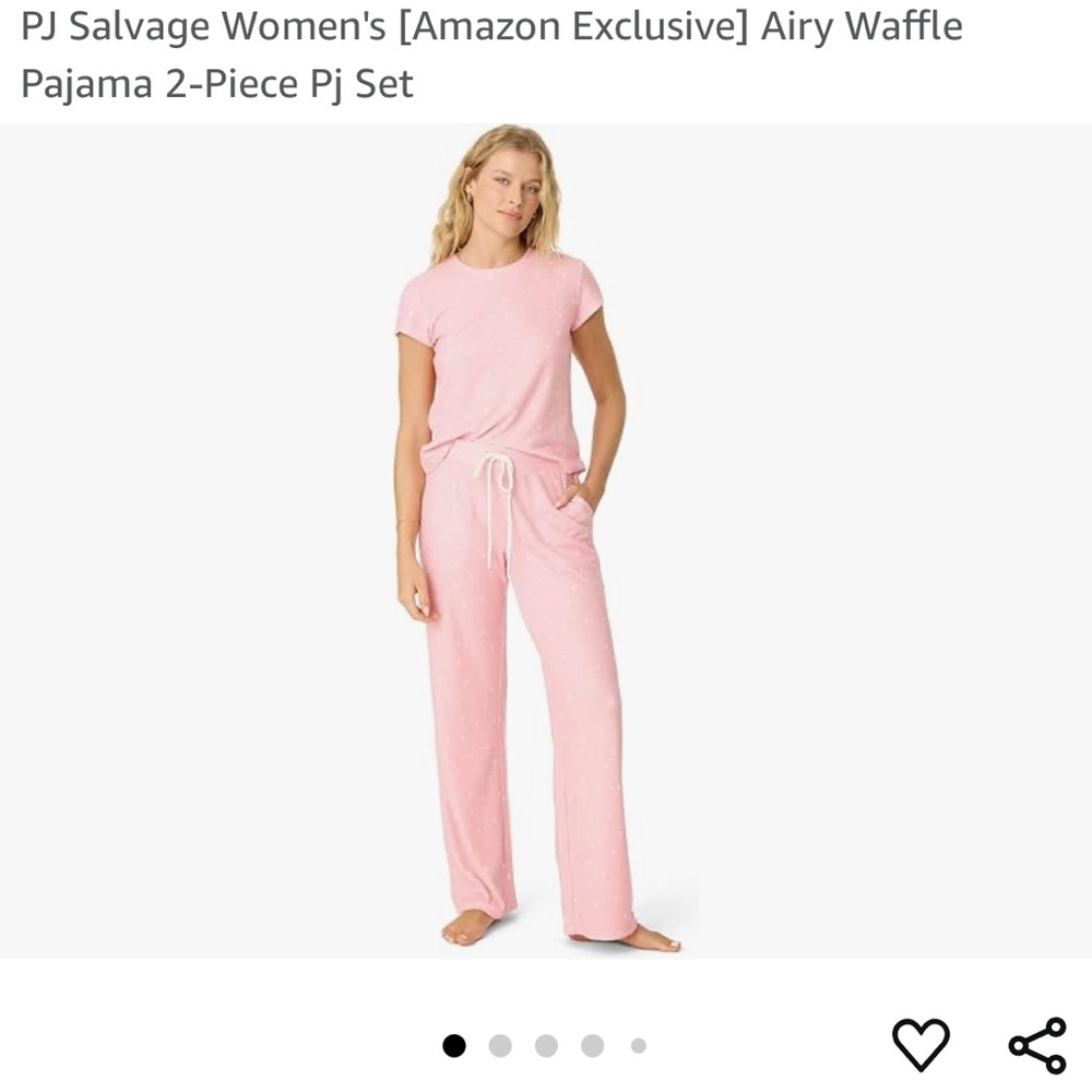 PJ Salvage Pink Airy Waffle Pajama Set